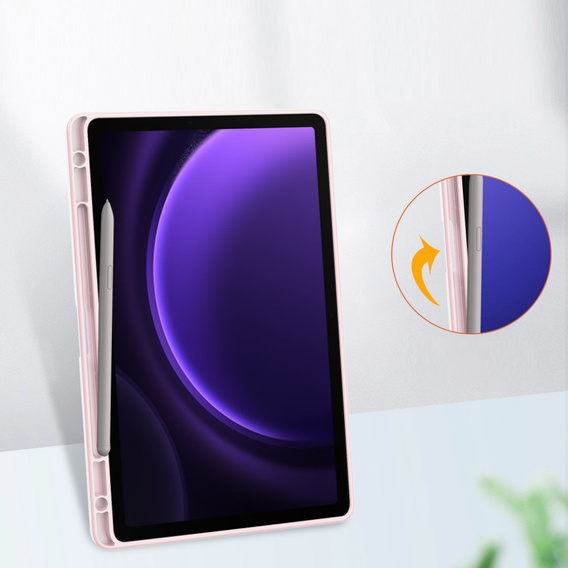 Husă pentru Samsung Galaxy Tab S10 Lite / S10 FE / S9 FE, Smartcase Hybrid, cu spațiu pentru stylus, roz