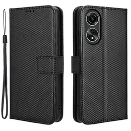 Cu clapetă pentru Oppo A58 4G, Smart Magnet, negru