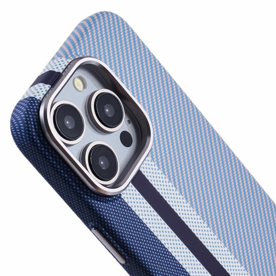 Carcasa pentru iPhone 15 Pro, Carbon Fiber MagSafe, albastru