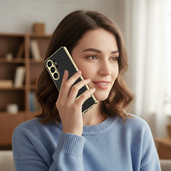 Husă din piele Electro Frame cu suport pentru Samsung Galaxy S26 Ultra