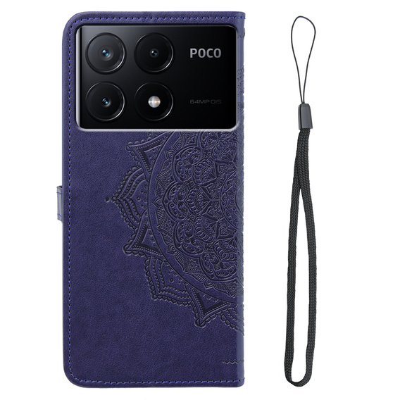 Cu clapetă pentru Xiaomi Poco X6 Pro 5G, Mandala, roz rose gold