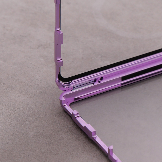 Carcasa Magnetic Dual Glass MagSafe pentru Samsung Galaxy S22 Ultra, violet