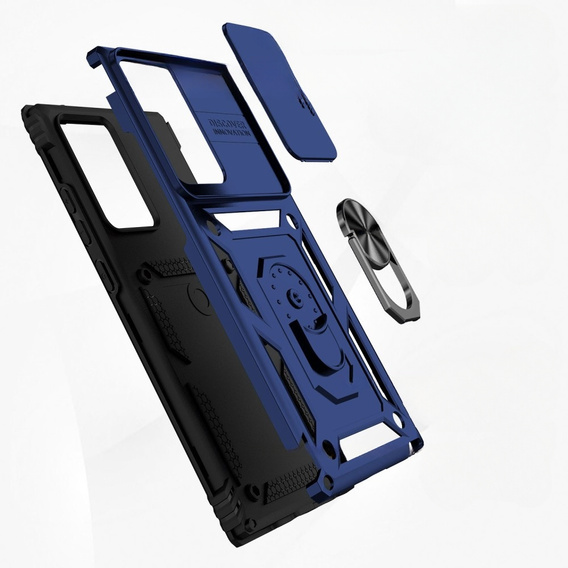 Husă blindată pentru Samsung Galaxy Note 20 Ultra, CamShield Slide, albastru