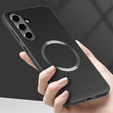 Huse pentru Samsung Galaxy S24 FE, Leather Hybrid MagSafe, negru
