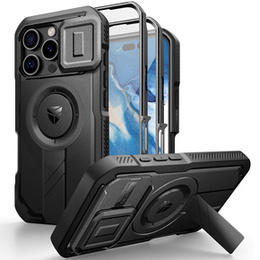 Husă blindată pentru iPhone 16 Pro Max, Dexnor CamProtect MagSafe, negru (Două rame)