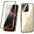Husa pentru iPhone 16 Pro Max, Magnetic Dual Glass, de aur