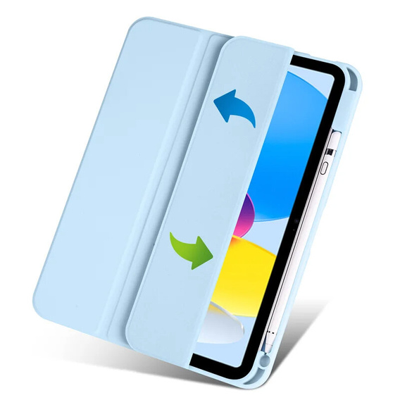 Husă pentru iPad 10.9 2022 10 Gen, Smartcase Hybrid, cu spațiu pentru stylus, albastru