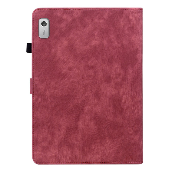 Huse pentru Lenovo Tab M9, Wallet Pen Slot, roșu