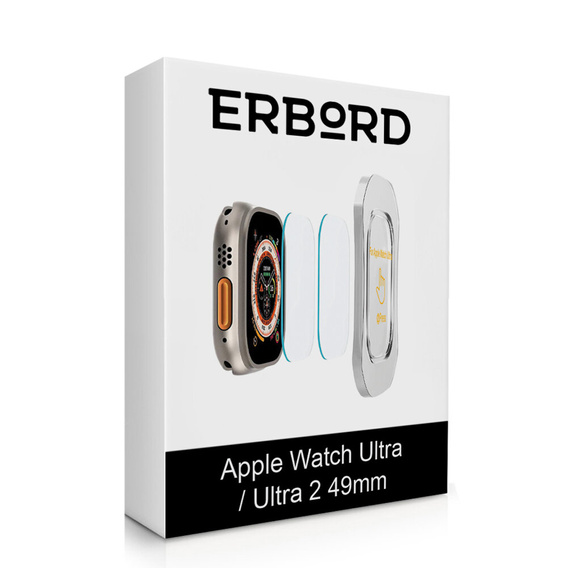 2x sticlă călită cu cadru de montare ERBORD pentru Apple Watch Ultra 1/2/3 49mm