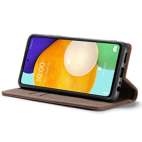 Husa CASEME pentru Samsung Galaxy A53 5G, Leather Wallet Case, cafea