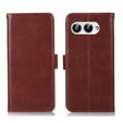 Cu clapetă pentru T Phone 3 5G, Crazy Horse Wallet, maro