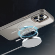 Husă pentru iPhone 16 Pro, pentru MagSafe, ERBORD Matt Case, transparent / titan + sticlă pentru ecran