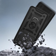 Husă blindată pentru Xiaomi Redmi Note 14 4G, CamShield Slide, negru