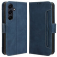 Cu clapetă pentru Samsung Galaxy A35 5G, Card Slot, albastru