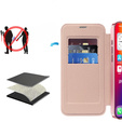Cu clapetă pentru iPhone 16, RFID Wallet MagSafe CamShield, roz