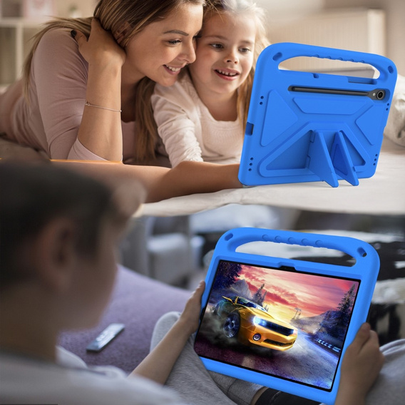Husă pentru copii pentru Samsung Galaxy Tab S10 Lite / S10 FE / S9 FE, cu mâner, albastru