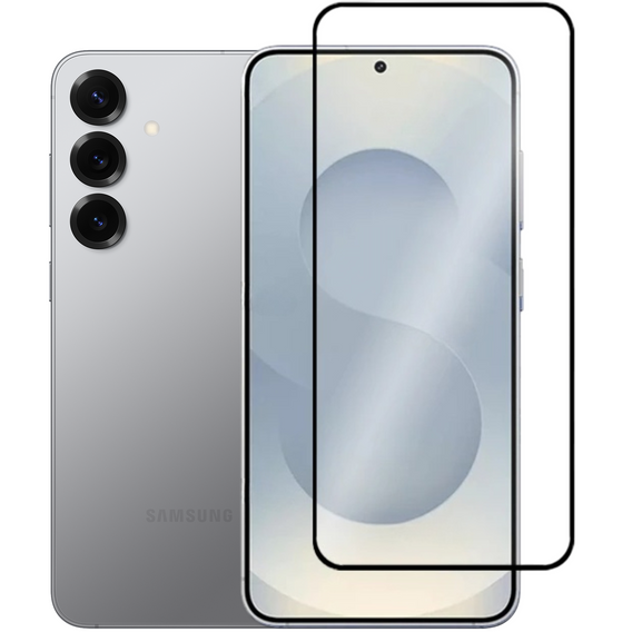 Sticlă călită 3D pentru Samsung Galaxy S25, cadru negru