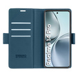 Husă pentru Realme 14 Pro 5G, ERBORD Glossy Litchi, portofel cu clapetă, albastru