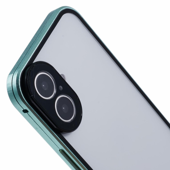 Husa pentru iPhone 16, Magnetic Dual Glass, verde