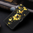 Cu clapetă pentru Oppo A17, Wallet, Butterflies de aur