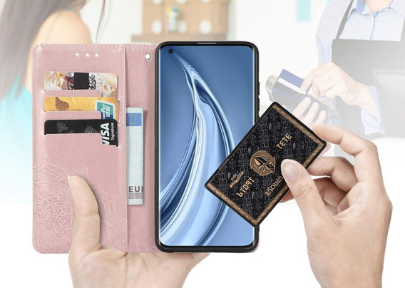 Cu clapetă pentru Oppo Reno 12 Pro, Mandala, roz