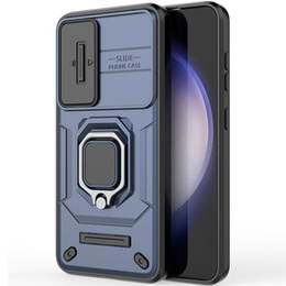 Husă pentru Samsung Galaxy S24, KickStand Camera Lens, albastru