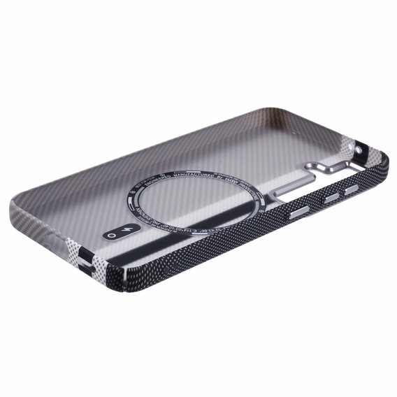 Carcasa pentru Samsung Galaxy S25+ Plus, Carbon Fiber MagSafe, gri