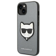 Karl Lagerfeld Huse pentru iPhone 14 Plus, Saffiano Choupette Head Patch, de argint