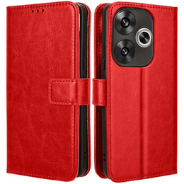 Cu clapetă pentru Xiaomi Poco F6, Crazy Horse Wallet, roșu