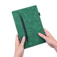 Husă pentru Samsung Galaxy Tab S10 FE+ Plus, Classic, cu spațiu pentru stylus, verde