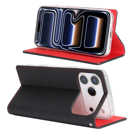 Husă cu capac rabatabil Litchi Skin Grain pentru iPhone 17 Pro