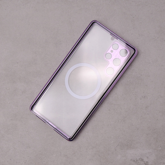 Carcasa Magnetic Dual Glass MagSafe pentru Samsung Galaxy S22 Ultra, violet
