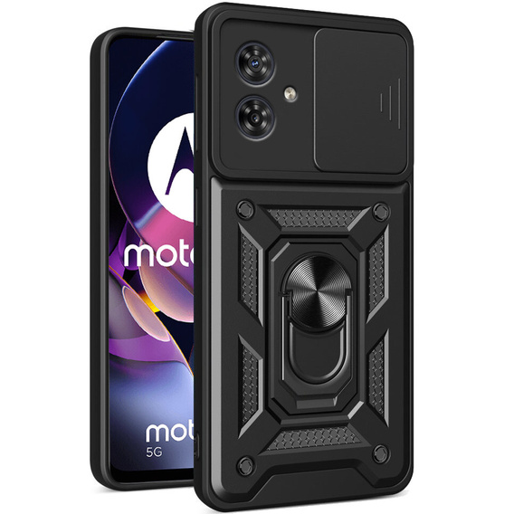 Husă blindată pentru Motorola Moto G54 5G, CamShield Slide, negru