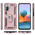 Husă blindată pentru Xiaomi Redmi Note 10 Pro, Nox Case Ring, roz rose gold