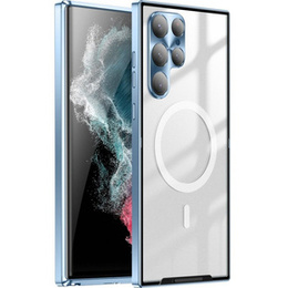 Carcasă de protecție pentru camera foto pentru Samsung Galaxy S22 Ultra, CamShield MagSafe, transparent / albastru