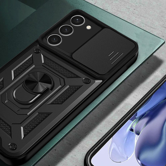 Husă blindată pentru Samsung Galaxy S23, CamShield Slide, negru