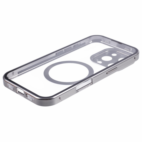Carcasa Magnetic Dual Glass MagSafe pentru iPhone 16 Pro Max, titan