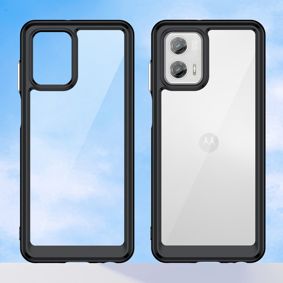Huse pentru Motorola Moto G73 5G, Fusion Hybrid, transparent / negru