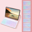 Husă cu tastatură bluetooth iluminată pentru iPad 10.9 2022 (10 gen.), roz