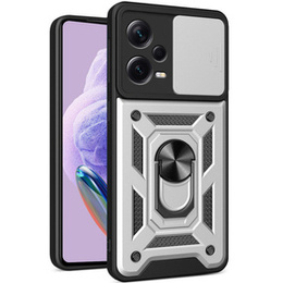 Husă blindată pentru Xiaomi Redmi 12, CamShield Slide, de argint