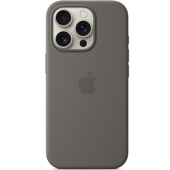 Carcasă originală Apple din silicon MagSafe pentru iPhone 16 Pro, Stone Gray MYYL3ZM/A