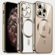 Husă pentru iPhone 11 Pro Max, Electro MagSafe, de aur + Sticlă pentru ecran