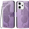 Carcasă cu clapetă pentru Oppo Reno 14, Butterfly, portofel, violet