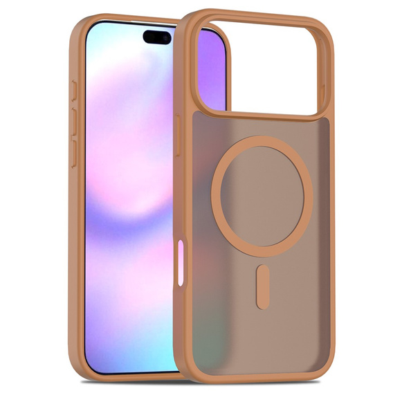 Husă Matt pentru iPhone 17 Pro Max, pentru MagSafe, maro translucid