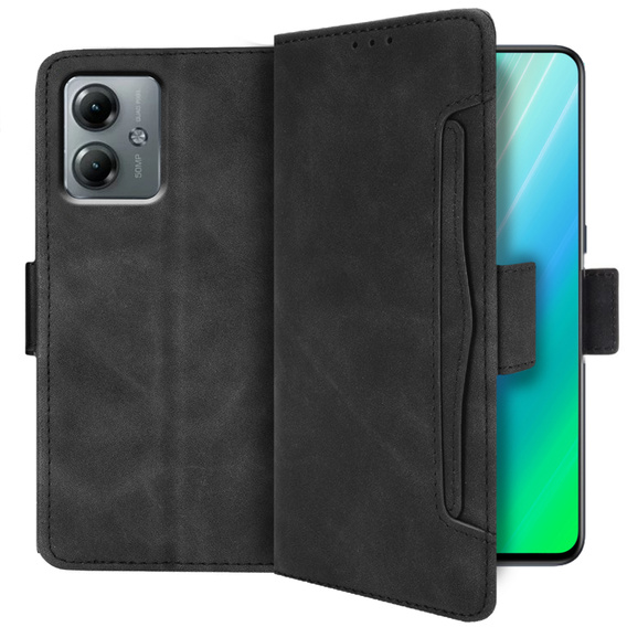 Cu clapetă pentru Motorola Moto G14, Card Slot, negru