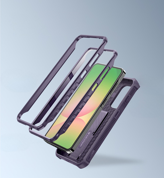 Husă blindată pentru Samsung Galaxy A56 5G, Dexnor Full Body (Two Frames), violet