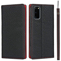 Husă din piele pentru Samsung Galaxy S20, ERBORD Grain Leather, negru