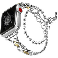 Brățară pentru femei pentru Apple Watch 1/2/3/4/5/6/7/8/9/SE 38/40/41mm, argint / aur