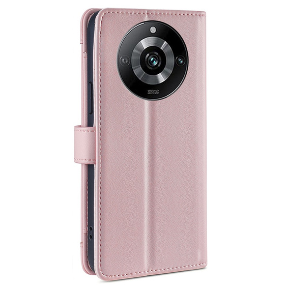 Cu clapetă pentru Realme 11 Pro 5G / Pro+ 5G, Wallet Zipper Pocket, roz