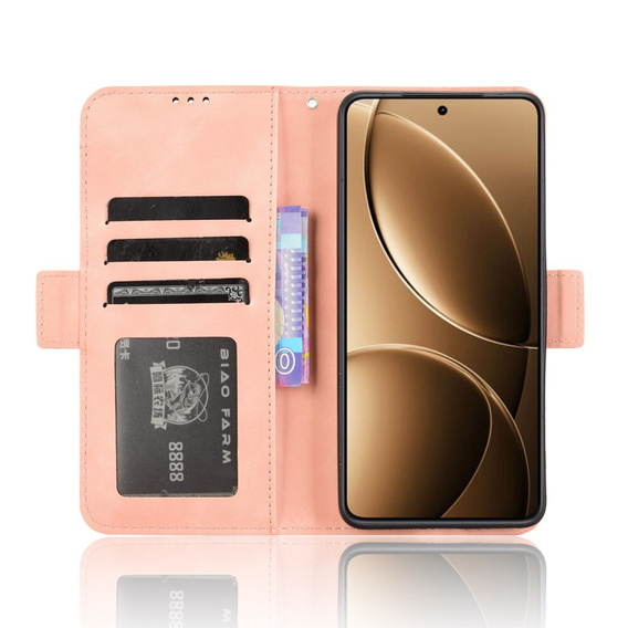 Cu clapetă pentru Xiaomi Poco F7 Ultra, Card Slot, roz